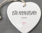 15Th Anniversary Ceramic Keepsake, 15Th Anniversary Ornament, 15Th Anniversary