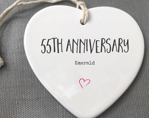55Th Anniversary Ceramic Keepsake, 55Th Anniversary Ornament, 55Th Anniversary