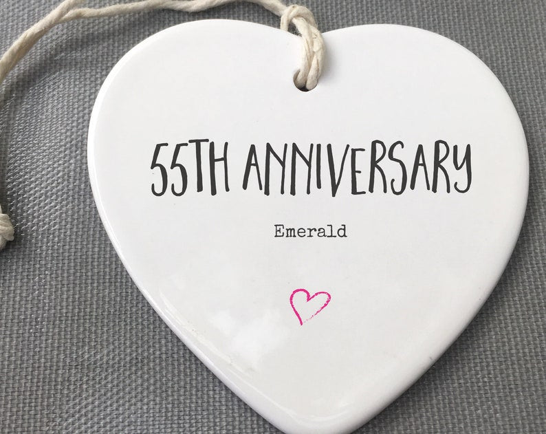 55Th Anniversary Ceramic Keepsake, 55Th Anniversary Ornament, 55Th Anniversary