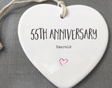 55Th Anniversary Ceramic Keepsake, 55Th Anniversary Ornament, 55Th Anniversary