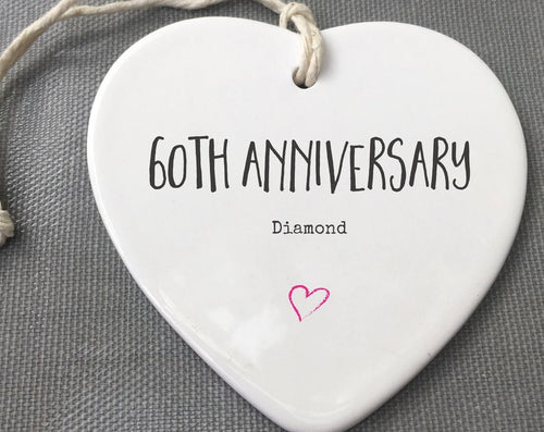 60Th Anniversary Ceramic Keepsake, 60Th Anniversary Ornament, 60Th Anniversary