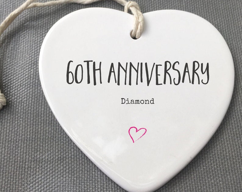 60Th Anniversary Ceramic Keepsake, 60Th Anniversary Ornament, 60Th Anniversary