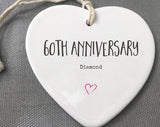 60Th Anniversary Ceramic Keepsake, 60Th Anniversary Ornament, 60Th Anniversary