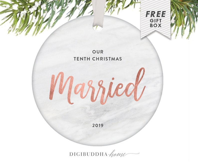 Anniversary Ornaments For Couples 10 Years Of Marriage, Married Couple Gifts Personalized Ornament For Couple 10Th Anniversary Gift For Her