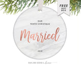 Anniversary Ornaments For Couples 10 Years Of Marriage, Married Couple Gifts Personalized Ornament For Couple 10Th Anniversary Gift For Her