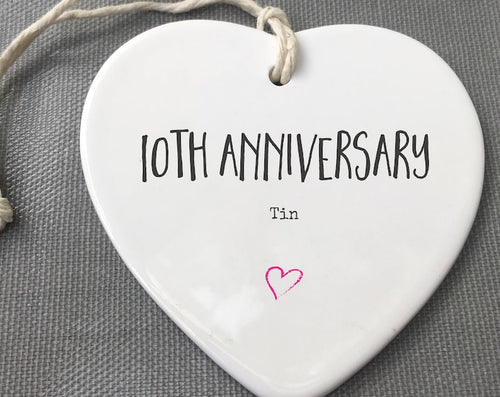 10Th Anniversary Ceramic Keepsake, 10Th Anniversary Ornament, 10Th Anniversary