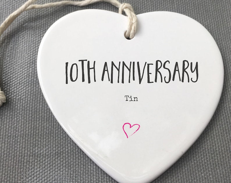 10Th Anniversary Ceramic Keepsake, 10Th Anniversary Ornament, 10Th Anniversary