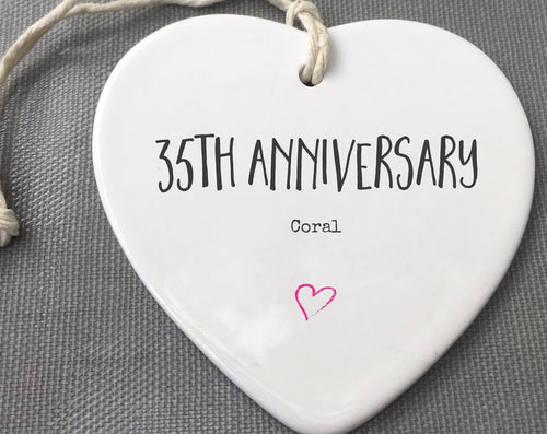 35Th Anniversary Ceramic Keepsake, 35Th Anniversary Ornament, 35Th Anniversary
