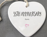 35Th Anniversary Ceramic Keepsake, 35Th Anniversary Ornament, 35Th Anniversary