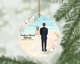 Custom Wedding Ornament, Valentines Gift,Beach Wedding, Spouse Gift, Custom Valentines Gift, Anniversary Gift, Wedding Gift,