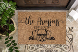 Puggle Dog Personalized Doormat Custom Doormat Welcome Mat Housewarming Gift Last Name Door Mat Puppy