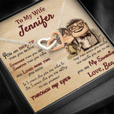 Personalized Wife Necklace, Husband to Wife, Gift For My Wife, Romantic Wife Gift, InterLocking Hearts Necklace