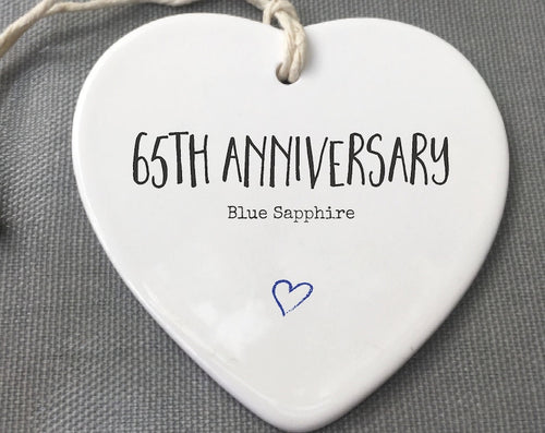 65Th Anniversary Ceramic Keepsake, 65Th Anniversary Ornament, 65Th Anniversary