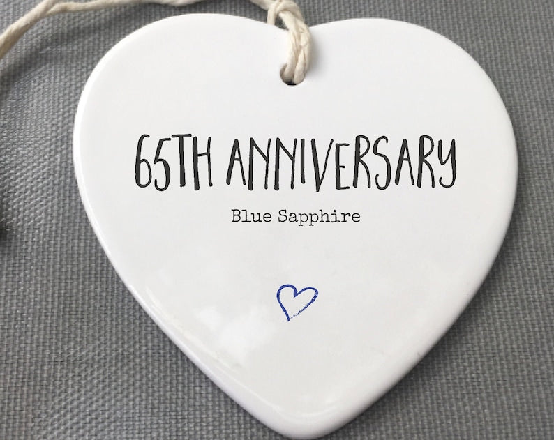 65Th Anniversary Ceramic Keepsake, 65Th Anniversary Ornament, 65Th Anniversary