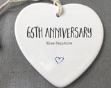 65Th Anniversary Ceramic Keepsake, 65Th Anniversary Ornament, 65Th Anniversary