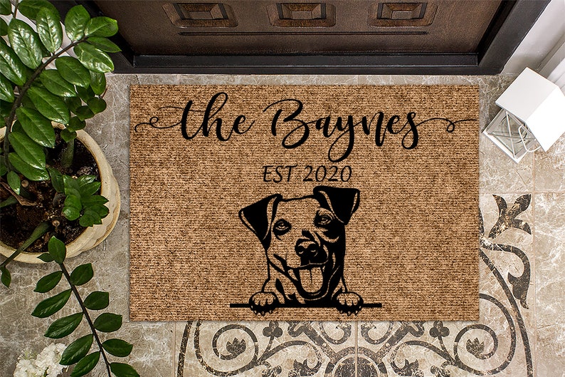 Jack Russell Dog 2 Personalized Doormat Custom Doormat Welcome Mat Last Name Door Mat Puppy Dog