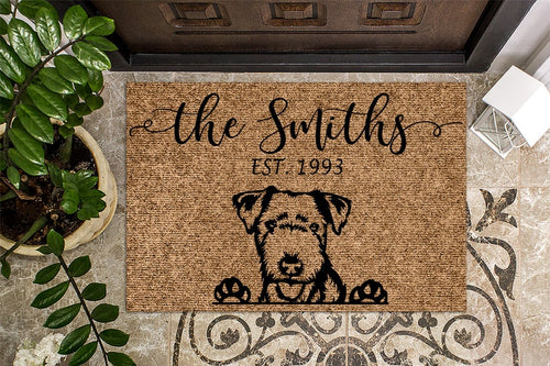 Lakeland Terrier Personalized Door mat Dog Custom Doormat Welcome Mat Housewarming Gift Last Name Doormat