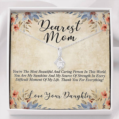 Jewelry, Necklace, Message Card, Mother's Day Gift, Fall Pattern, Flowers, Alluring Beauty Necklace, Dearest Mom From Daughter