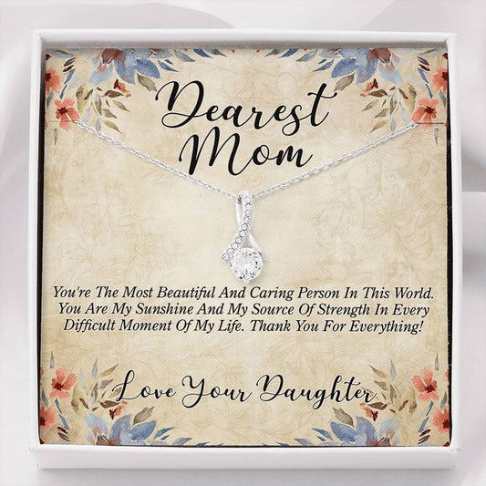 Jewelry, Necklace, Message Card, Mother's Day Gift, Fall Pattern, Flowers, Alluring Beauty Necklace, Dearest Mom From Daughter