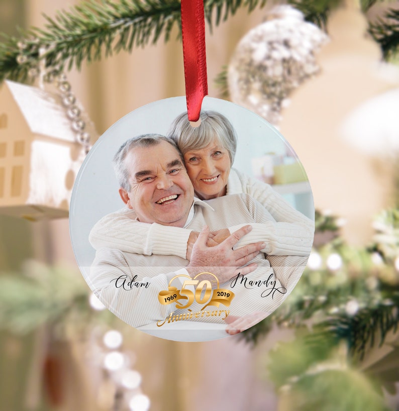Personalized Christmas 50Th Wedding Anniversary Ornament Photo Wedding Christmas Ornament Keepsake, Christmas Ornament, Custom Ornament.