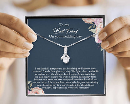To My Best Friend Necklace, Bride Gift From Maid of Honor, Best Friend Gift on Her Wedding Day, Alluring Beauty Necklace