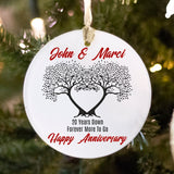 20 Years Anniversary Christmas Ornament, 20Th Anniversary Keepsake, 20Th Anniversary, Custom Anniversary Ornament, 20Th Wedding Anniversary