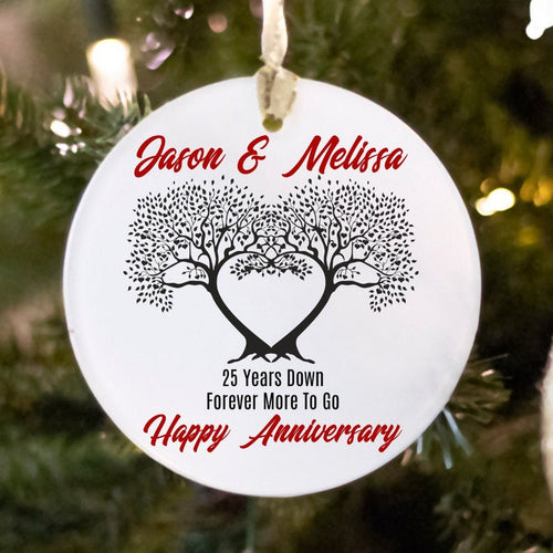 25 Years Anniversary Christmas Ornament, 25Th Anniversary Keepsake, 25Th Anniversary, Custom Anniversary Ornament, 25Th Wedding Anniversary