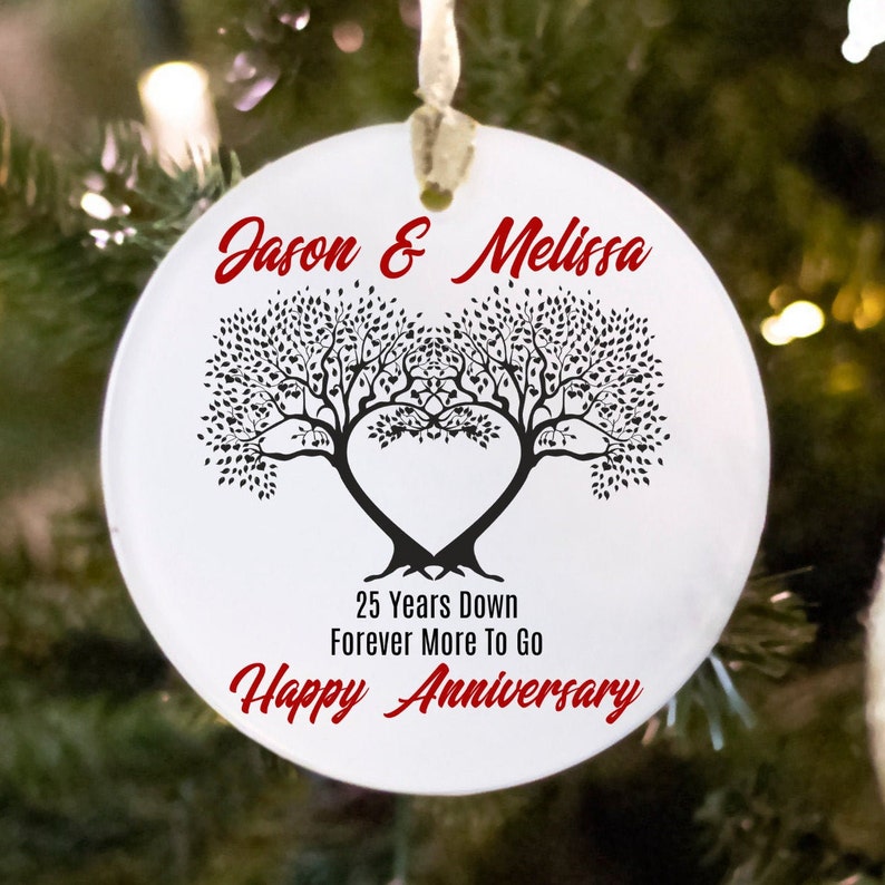 25 Years Anniversary Christmas Ornament, 25Th Anniversary Keepsake, 25Th Anniversary, Custom Anniversary Ornament, 25Th Wedding Anniversary