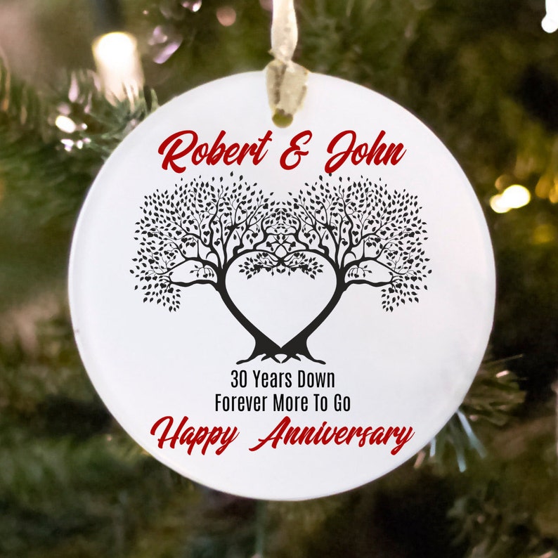 30 Years Anniversary Christmas Ornament, 30Th Anniversary Keepsake, 30Th Anniversary, Custom Anniversary Ornament, 30Th Wedding Anniversary