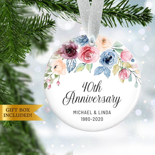 Anniversary Ornament Gift, Personalized Anniversary Gift, Anniversary Christmas Ornament, Anniversary Gift  Wedding Anniversary Ornament
