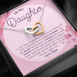 To My Daughter Necklace From Mom, Daughters Birthday Gift, Gift For Daughter From Mom, Interlocking Hearts, Daughter Gift From Mom