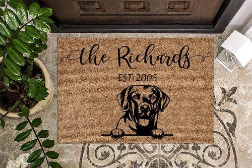 Chesapeake Bay Retriever Door Mat Personalized Doormat Custom Doormat Welcome Mat Gift Last Name Door Mat Dog