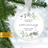 Personalized Wedding Anniversary Ornament, Christmas Ornament Anniversary Wedding Gift, Ceramic Ornament, Personalized Anniversary Ornament