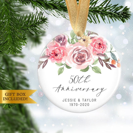 50Th Anniversary Ornament, Personalized Anniversary Ornament Gift, Personalized Wedding Anniversary Ornament , Christmas Ornament Gift