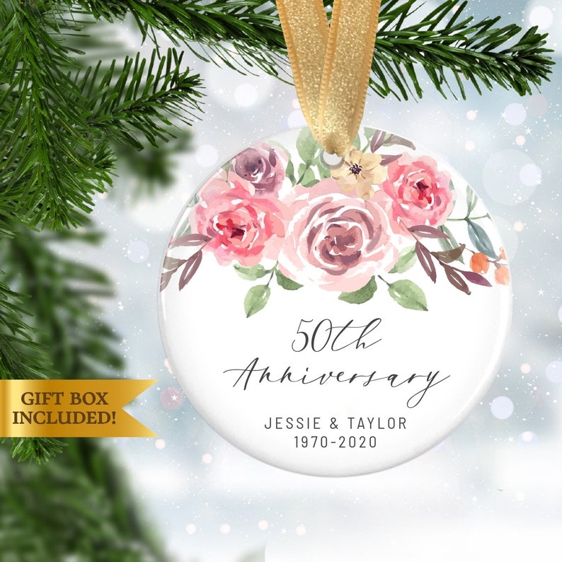 50Th Anniversary Ornament, Personalized Anniversary Ornament Gift, Personalized Wedding Anniversary Ornament , Christmas Ornament Gift