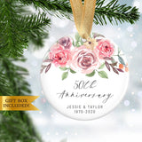 50Th Anniversary Ornament, Personalized Anniversary Ornament Gift, Personalized Wedding Anniversary Ornament , Christmas Ornament Gift