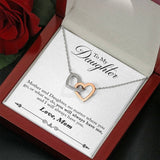 To My Daughter Necklace, Gift For Daughter From Mom, Mother To Daughter Necklace, Heart Necklace For Daughter, Interlocking Hearts Necklace