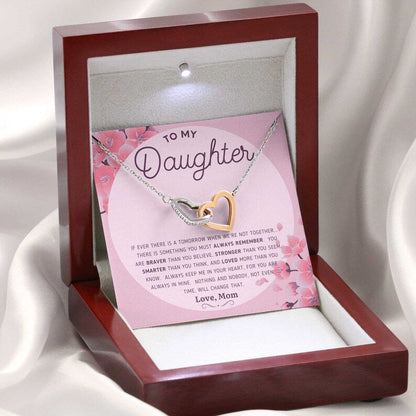 To My Daughter Necklace From Mom, Daughters Birthday Gift, Gift For Daughter From Mom, Interlocking Hearts, Daughter Gift From Mom