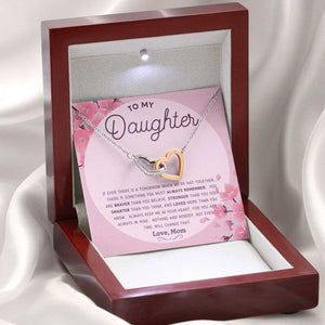 To My Daughter Necklace From Mom, Daughters Birthday Gift, Gift For Daughter From Mom, Interlocking Hearts, Daughter Gift From Mom