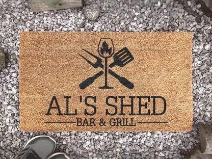 Man Cave Doormat - Gift For Him - Funny Gifts For Guys - Gift For Husband - She Shed - Personalized Man Cave Door Mat -