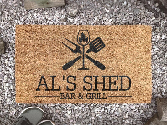 Man Cave Doormat - Gift For Him - Funny Gifts For Guys - Gift For Husband - She Shed - Personalized Man Cave Door Mat -