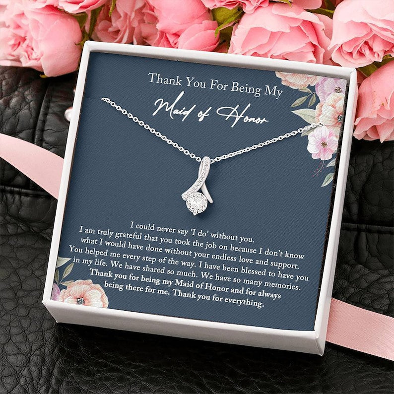 Maid of Honor Thank You Gift From Bride, Maid of Honor Gift Alluring Beauty Necklace, Matron of Honor Gift, Bridesmaid Gift, Thank You Gift From Bride