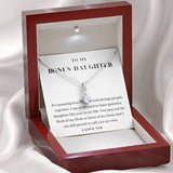To My Bonus Daughter Necklace, Birthday Gift For Bonus Daughter, Stepdaughter, Graduation Gifts Alluring Beauty Necklace