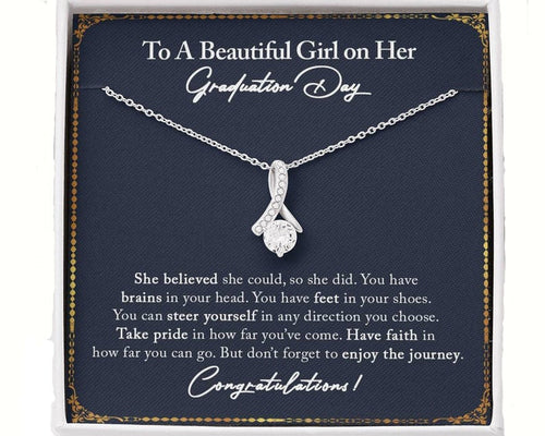 Graduation Gift Necklace for Her - She believed she sould, so she did - College High School Senior Graduation Gift - Class of 2022 Alluring Beauty Necklace - LX034E