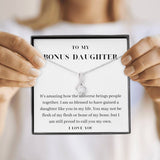 To My Bonus Daughter Necklace, Birthday Gift For Bonus Daughter, Stepdaughter, Graduation Gifts Alluring Beauty Necklace