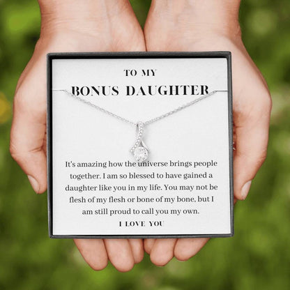 To My Bonus Daughter Necklace, Birthday Gift For Bonus Daughter, Stepdaughter, Graduation Gifts Alluring Beauty Necklace