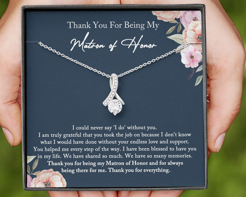 Maid of Honor Thank You Gift From Bride, Maid of Honor Gift Alluring Beauty Necklace, Matron of Honor Gift, Bridesmaid Gift, Thank You Gift From Bride