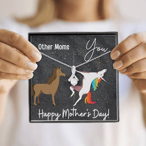 Jewelry, Necklace, Message Card, Horse, Unicorn, Happy Mother's Day Gift, Alluring Beauty Necklace Gift To Mom From Daughter Son Children