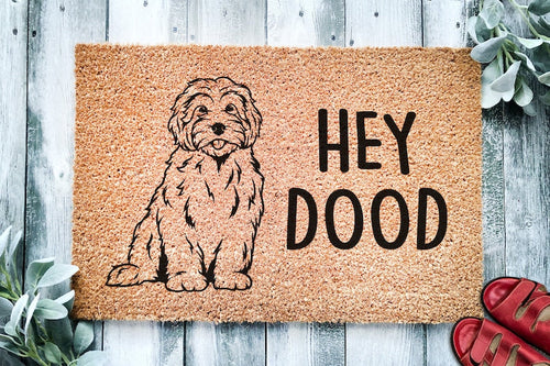 Hey Dood Golden Doodle Dog Goldendoodle Doormat Labradoodle Doormat Welcome Mat Housewarming Gift Cute Dog Puppy