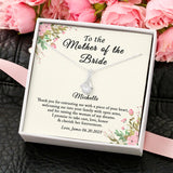 To Mother of the Bride Necklace Thank you for entrusting me with piece of your heart Wedding Gift Alluring Beauty Necklace LX334C